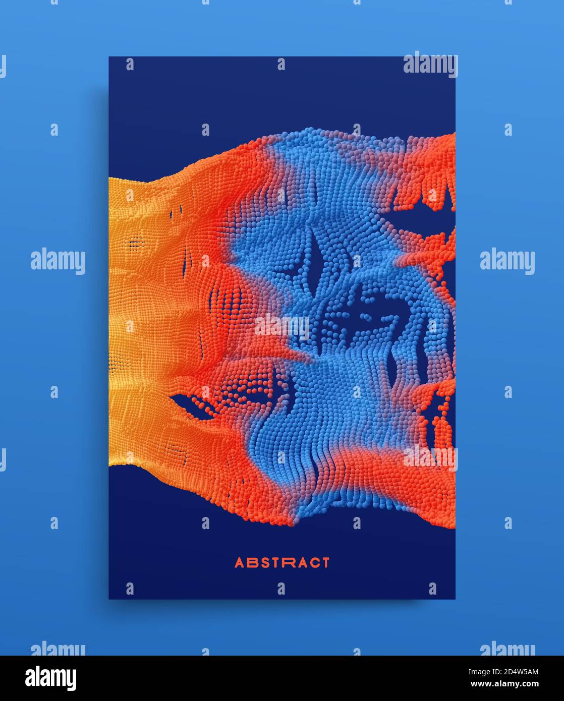 Partikel strömen. Abstrakter Hintergrund mit trendigen Farbverläufen. 3d Vektordarstellung für Werbung, Marketing oder Präsentation. Stock Vektor