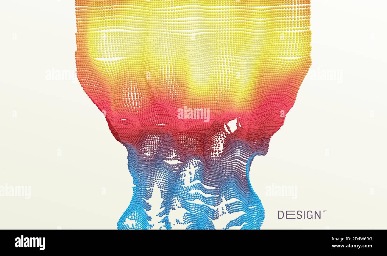 Partikel strömen. Abstrakter Hintergrund mit trendigen Farbverläufen. 3d Vektordarstellung für Werbung, Marketing oder Präsentation. Stock Vektor