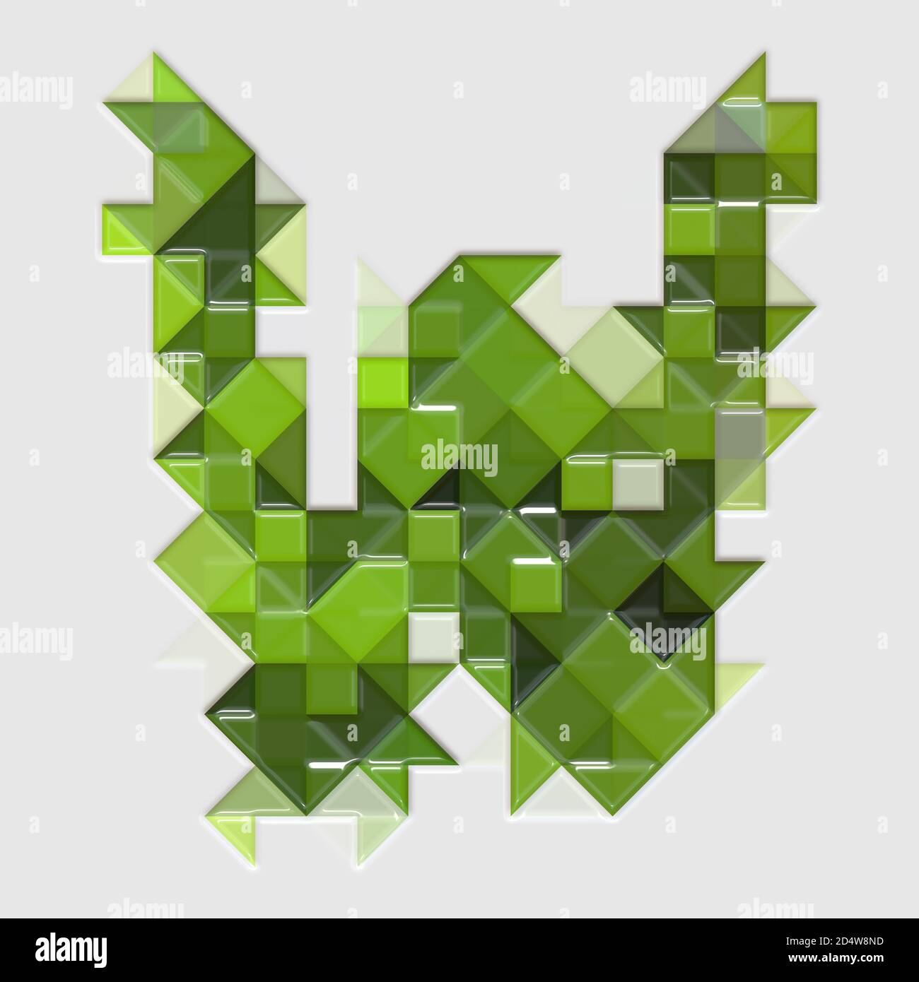 Glänzende Fliesen Alphabet Buchstaben und Zahlen Stockfoto