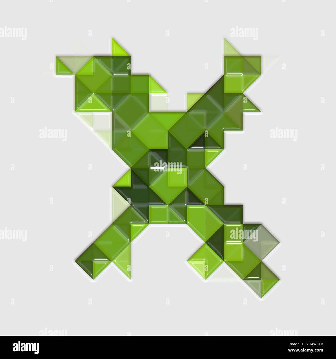 Glänzende Fliesen Alphabet Buchstaben und Zahlen Stockfoto