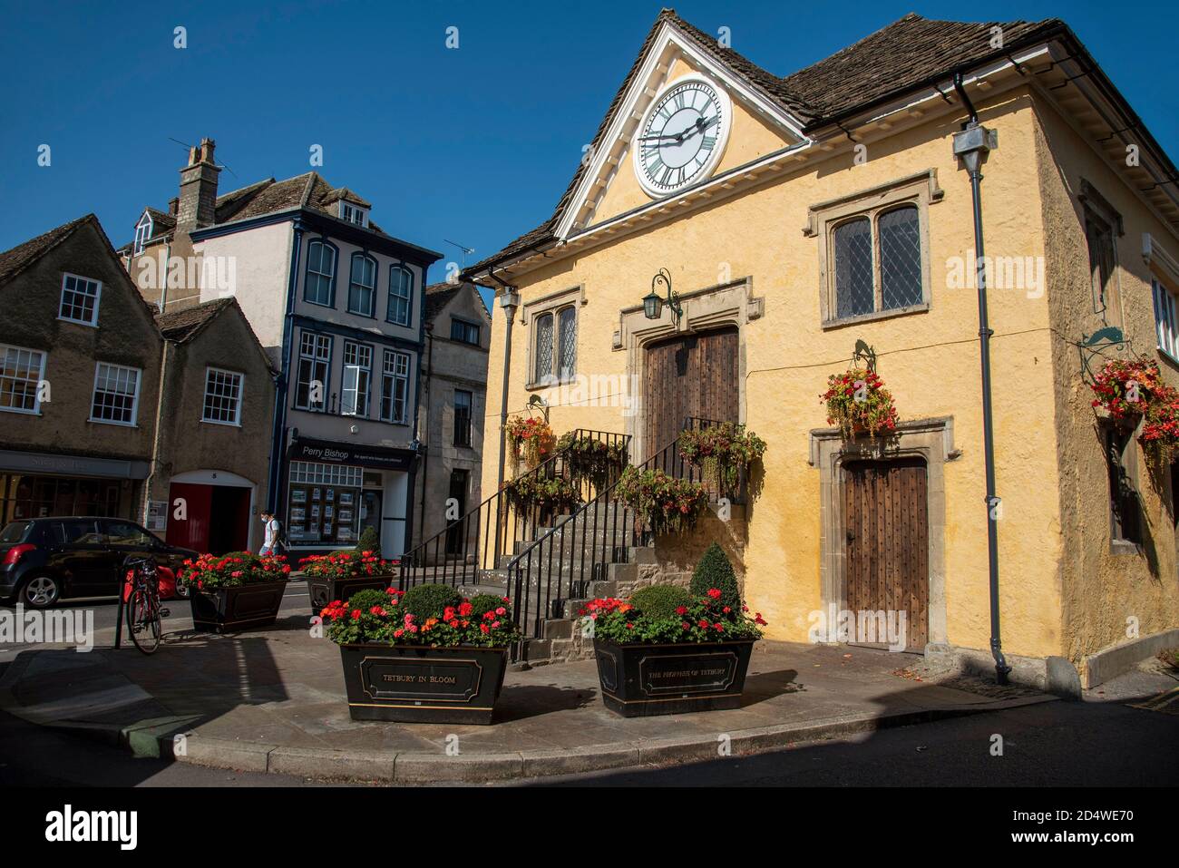 Tetbury, Gloucestershire, England, Großbritannien. Das historische Markthaus der Klasse 1 im Stadtzentrum von Tetbury, Gloucestershire, England, Großbritannien Stockfoto