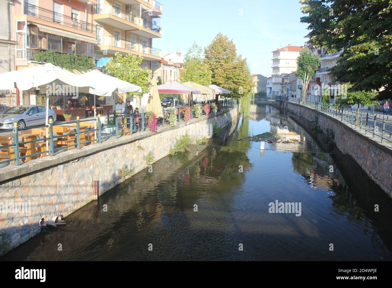 Das Flussufer in Florina Stadt in Griechenland Stockfoto