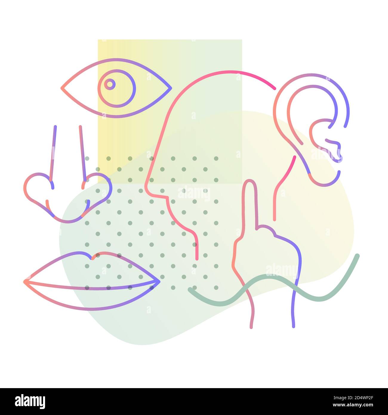 Fünf grundlegende Sinne - Symbol als EPS 10-Datei Stock Vektor