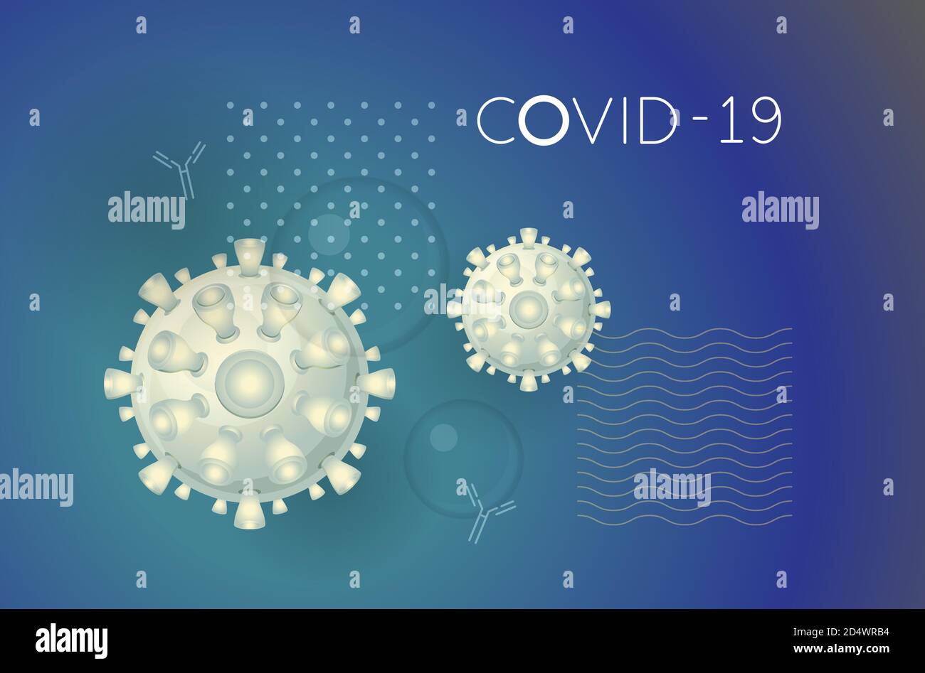 Coronavirus-Antikörper - Illustration als eps 10 Datei. Stock Vektor