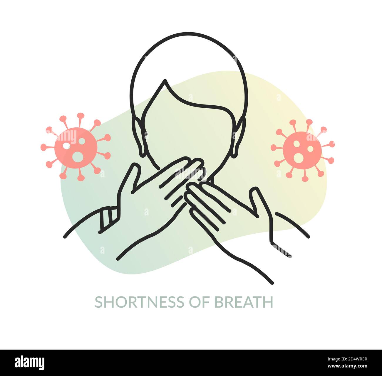 Novel Coronavirus - COVID-19 - Kurzatmigkeit - Icon als EPS 10 Datei Stock Vektor
