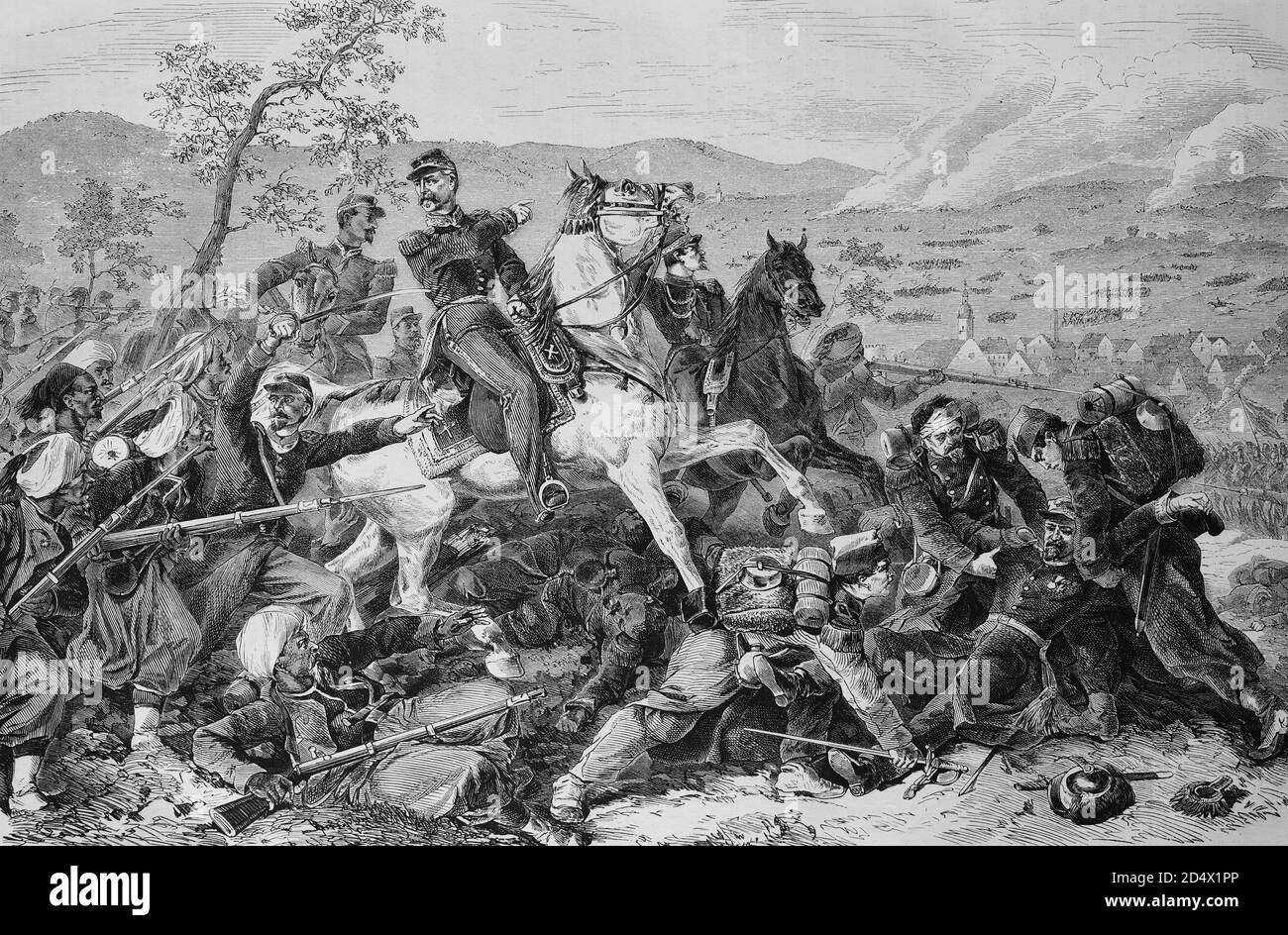 Max Mahon in der Schlacht von Wörth, illustrierte Kriegsgeschichte, Deutsch - Französischer Krieg 1870-1871 Stockfoto