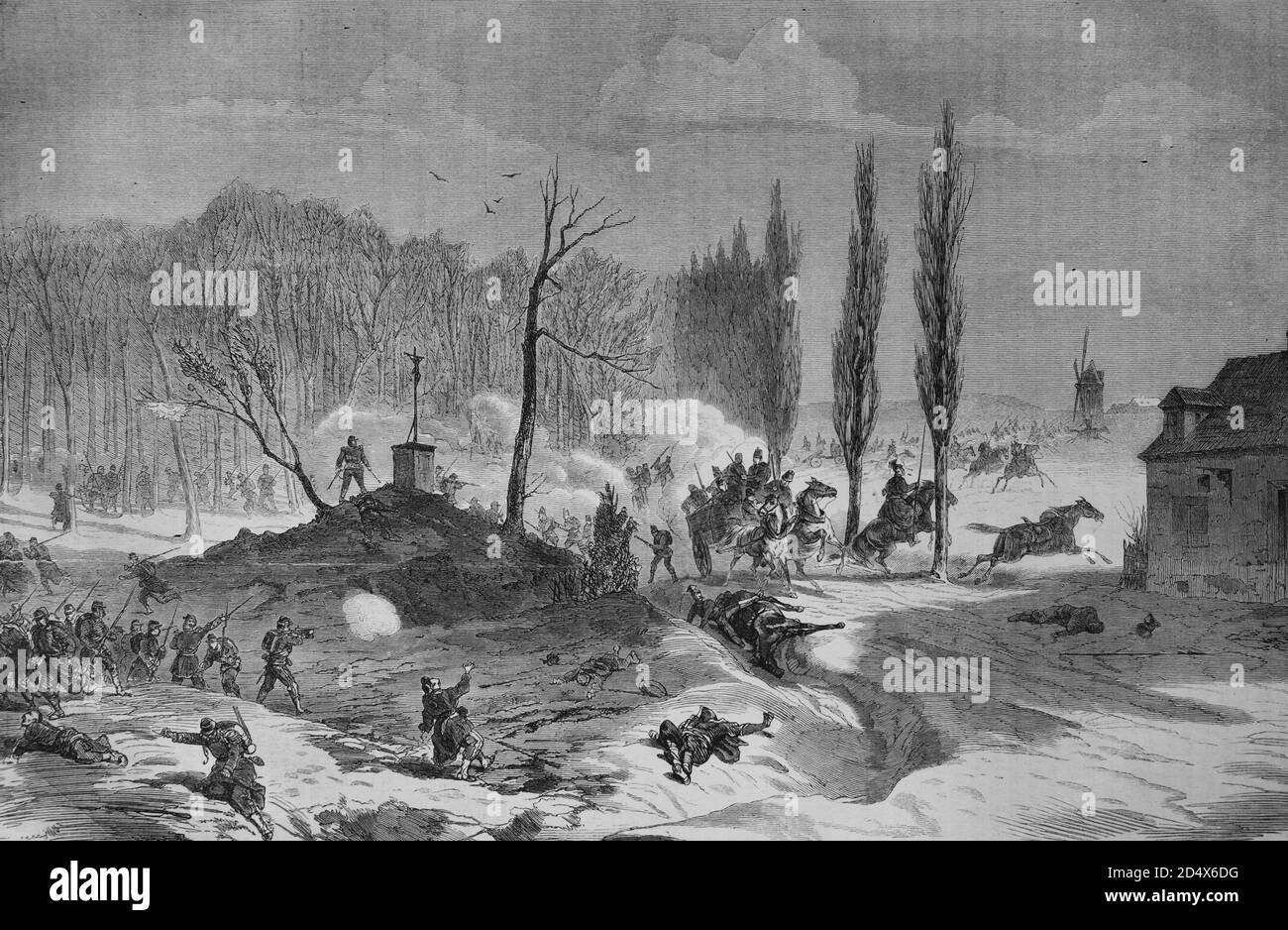 Schlacht von Le Quesnel am 23. November 1870, illustrierte Kriegsgeschichte, Deutsch-Französischer Krieg 1870-1871 Stockfoto