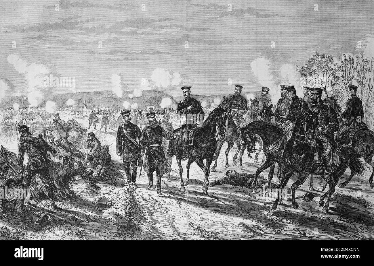 Schlacht bei Nuits, illustrierte Kriegsgeschichte, Deutsch - Französischer Krieg 1870-1871 Stockfoto
