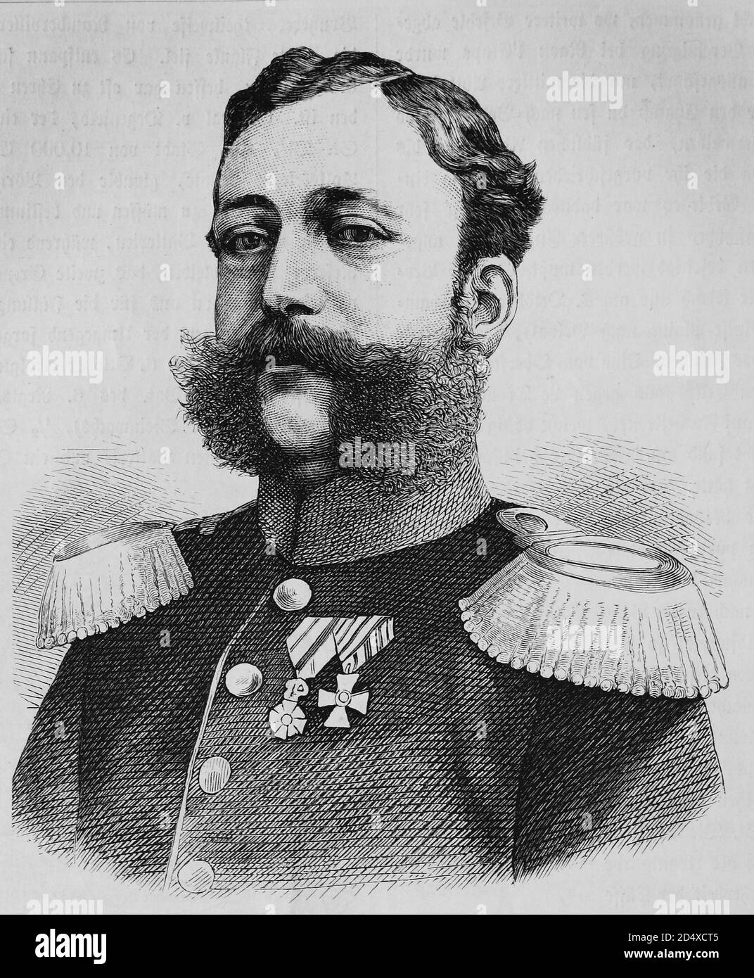 Prinz Wilhelm von Baden, illustrierte Kriegsgeschichte, Deutsch - Französischer Krieg 1870-1871 Stockfoto