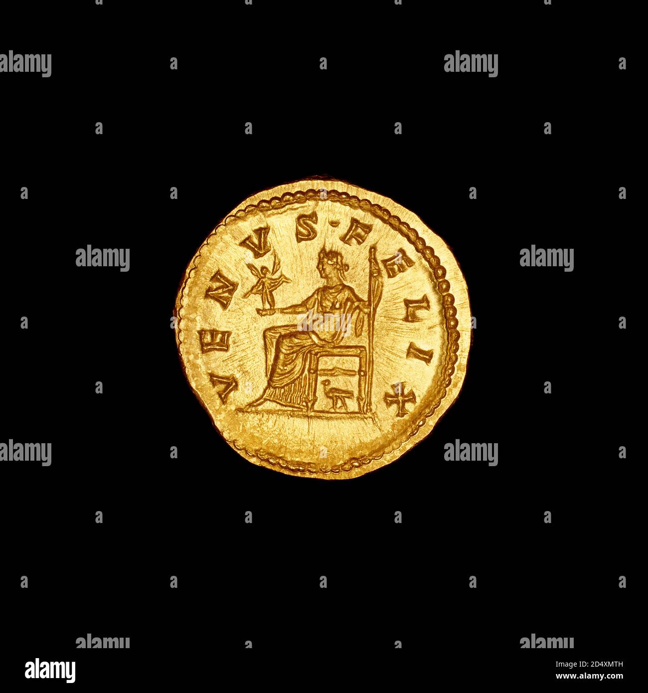 Rom - Gold aureus - c 180 n. Chr., Bruttia Crispina (Gemahlin des Commodus) mit Venus Nike (Siegesgöttin) Stockfoto