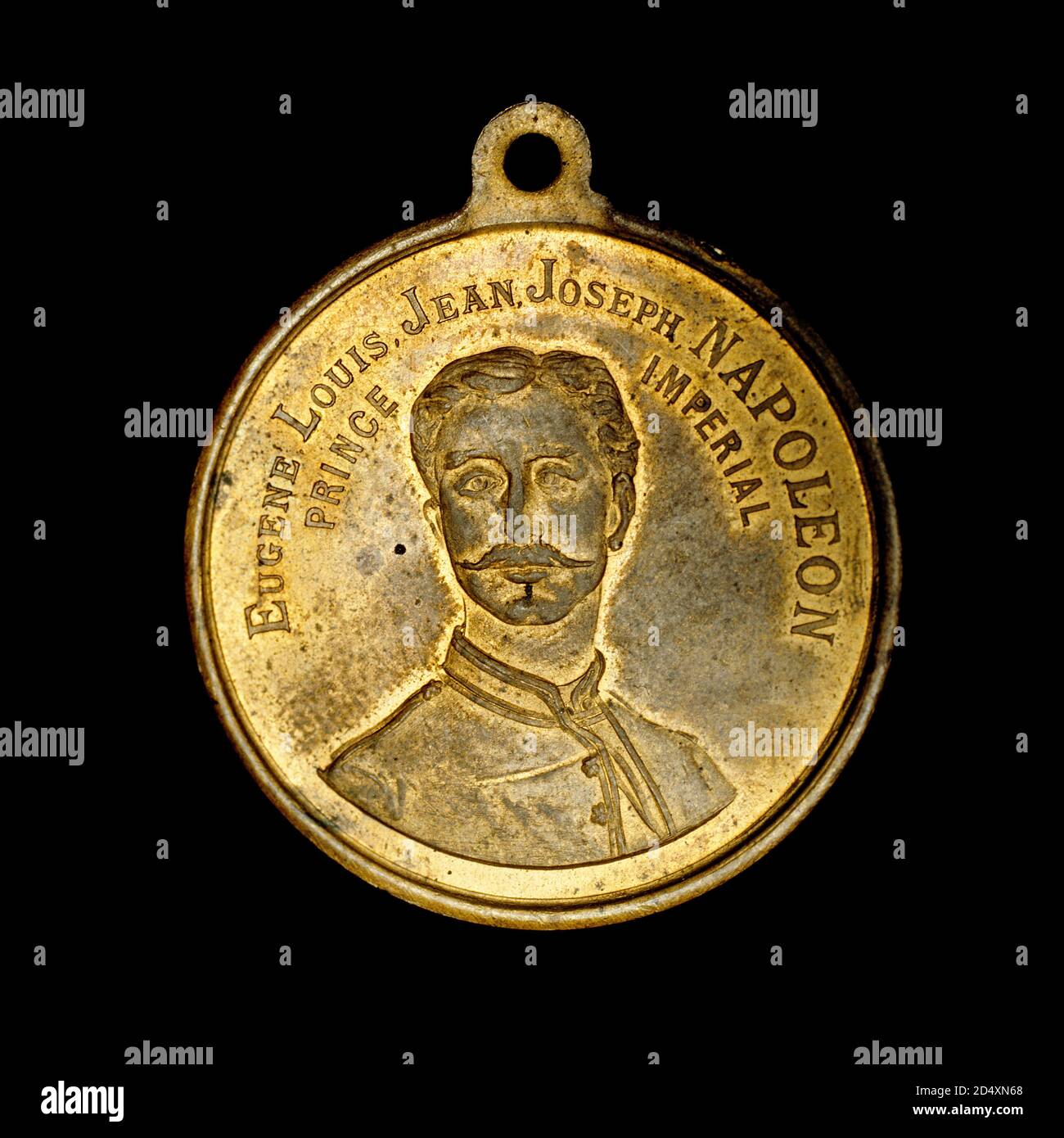 Französische Medaille, die Prinz Imperial Eugene Louis Jean Joseph Napoleon darstellt Stockfoto