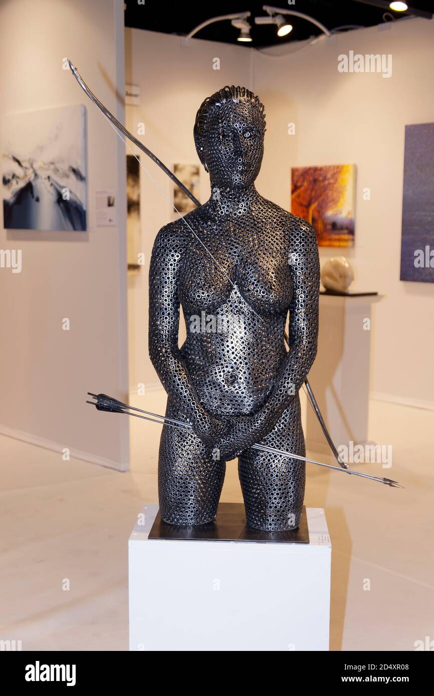 Montpellier, Frankreich.07. Okt. 2020. Metal Woman Skulptur bei der Art Montpellier am 7. Oktober 2020. Stockfoto