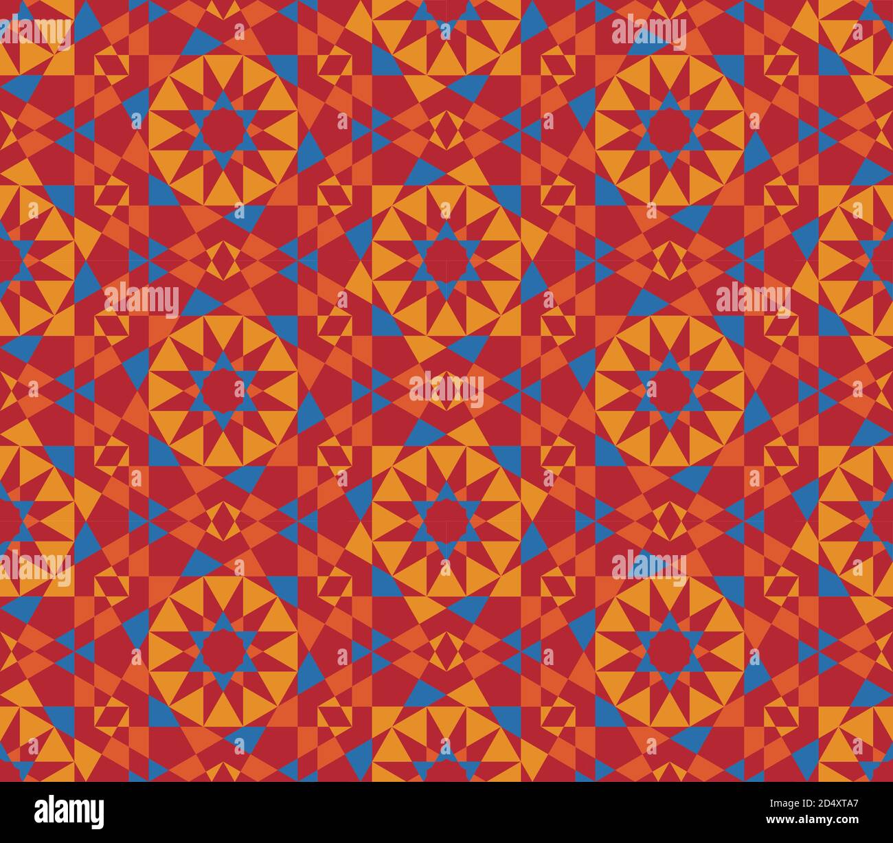 Arabisches Mosaik Nahtloses Muster in 5 Farben. Digitaler Wandteppich im arabischen Stil, Textildruck. Stock Vektor