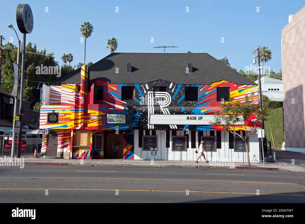 Der Roxy Nachtclub, wie andere auf dem Sunset Strip, ist während der Corona Virus Epidemie geschlossen. Los Angeles, Kalifornien. Stockfoto