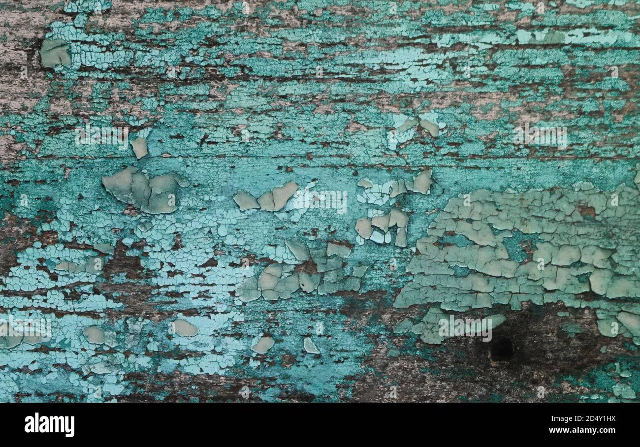 Gechipte vintage bemalten Holzhintergrund mit abblätternder Farbe und rau Textur Stockfoto