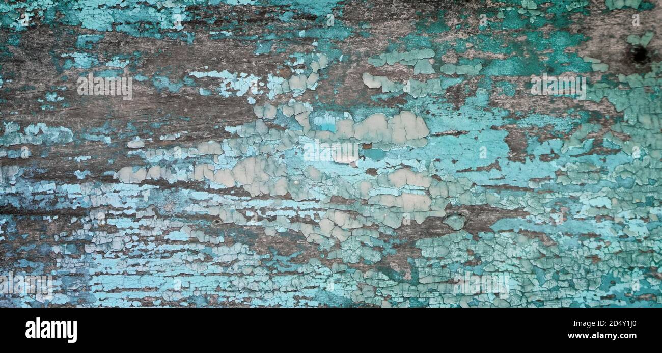 Gechipte vintage bemalten Holzhintergrund mit abblätternder Farbe und rau Textur Stockfoto