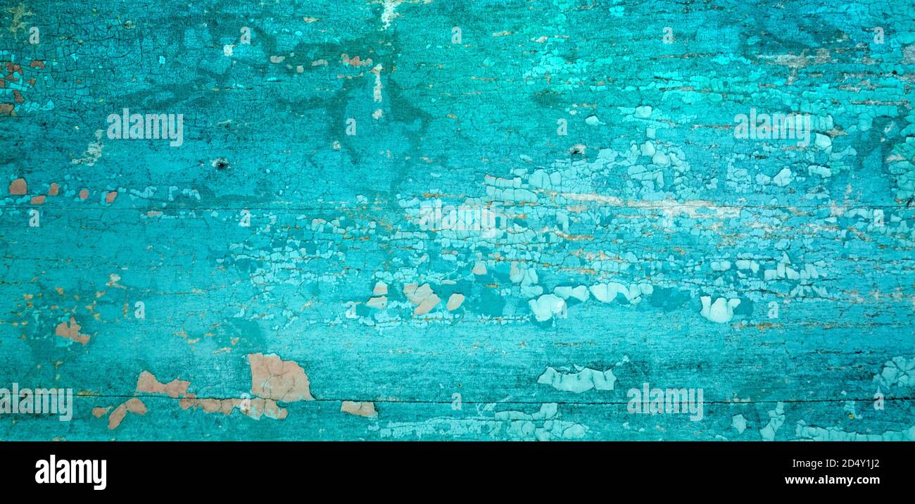 Gechipte vintage bemalten Holzhintergrund mit abblätternder Farbe und rau Textur Stockfoto
