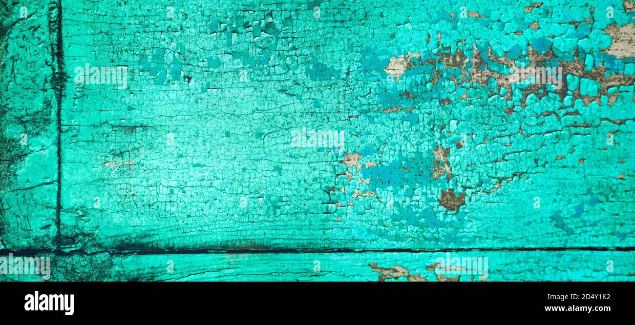 Gechipte vintage bemalten Holzhintergrund mit abblätternder Farbe und rau Textur Stockfoto