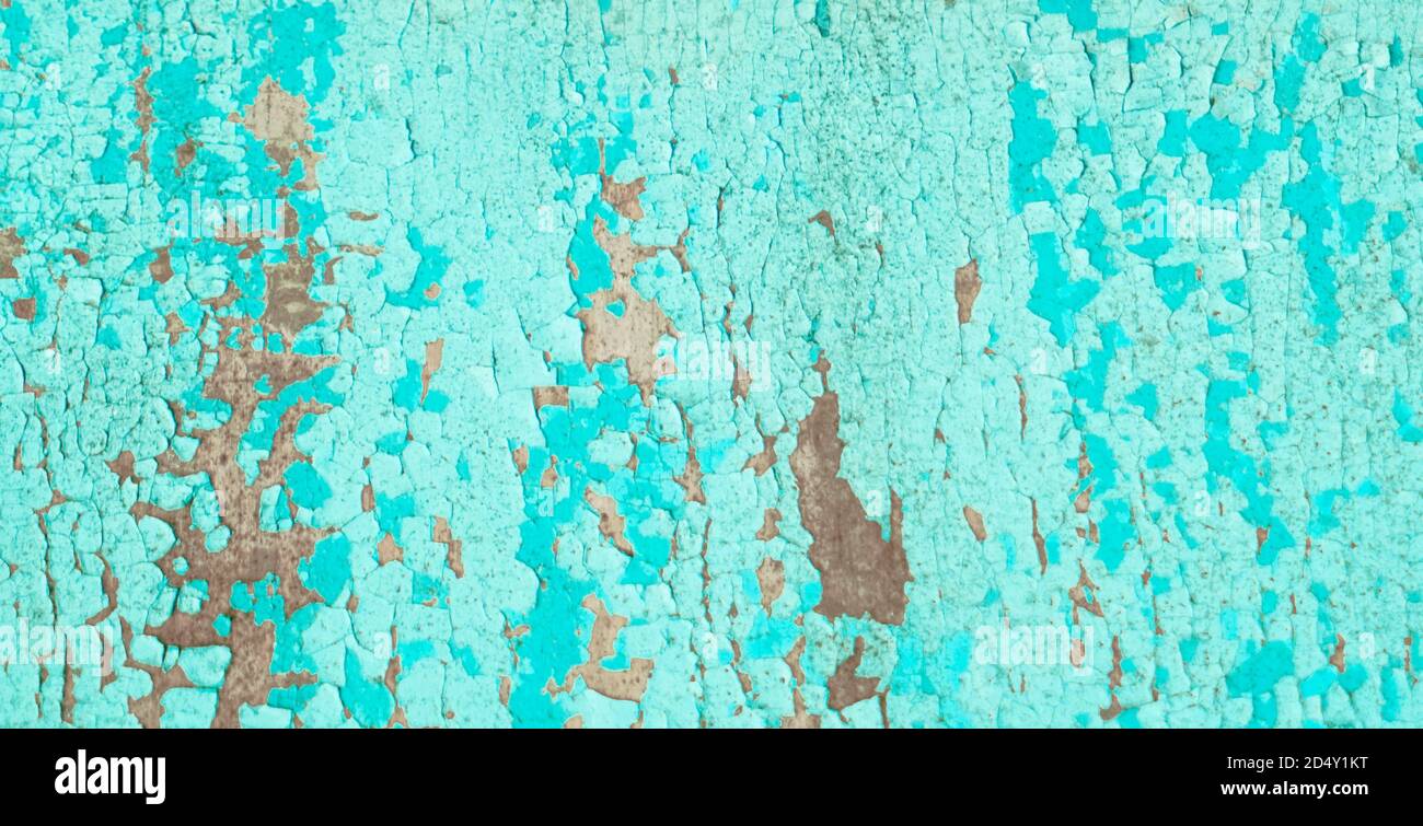 Gechipte vintage bemalten Holzhintergrund mit abblätternder Farbe und rau Textur Stockfoto