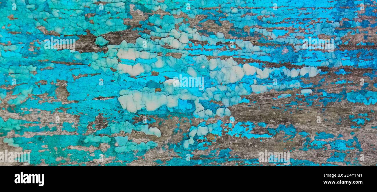 Gechipte vintage bemalten Holzhintergrund mit abblätternder Farbe und rau Textur Stockfoto