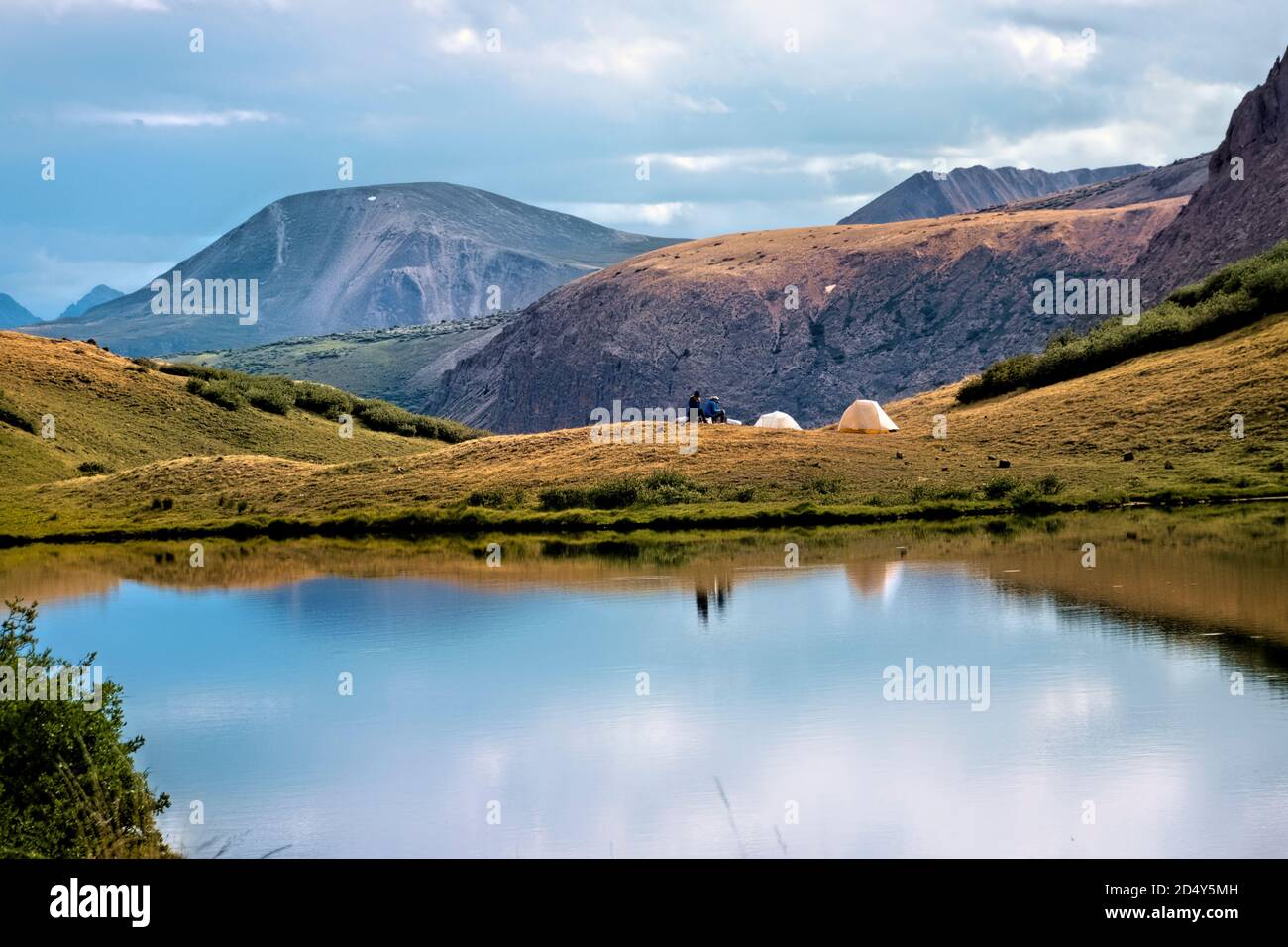 Camping am Cataract Lake auf dem 485 Mile Colorado Trail, in der Nähe von Lake City, Colorado Stockfoto