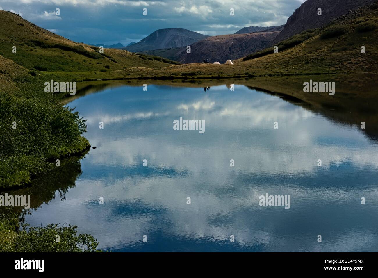 Camping am Cataract Lake auf dem 485 Mile Colorado Trail, in der Nähe von Lake City, Colorado Stockfoto