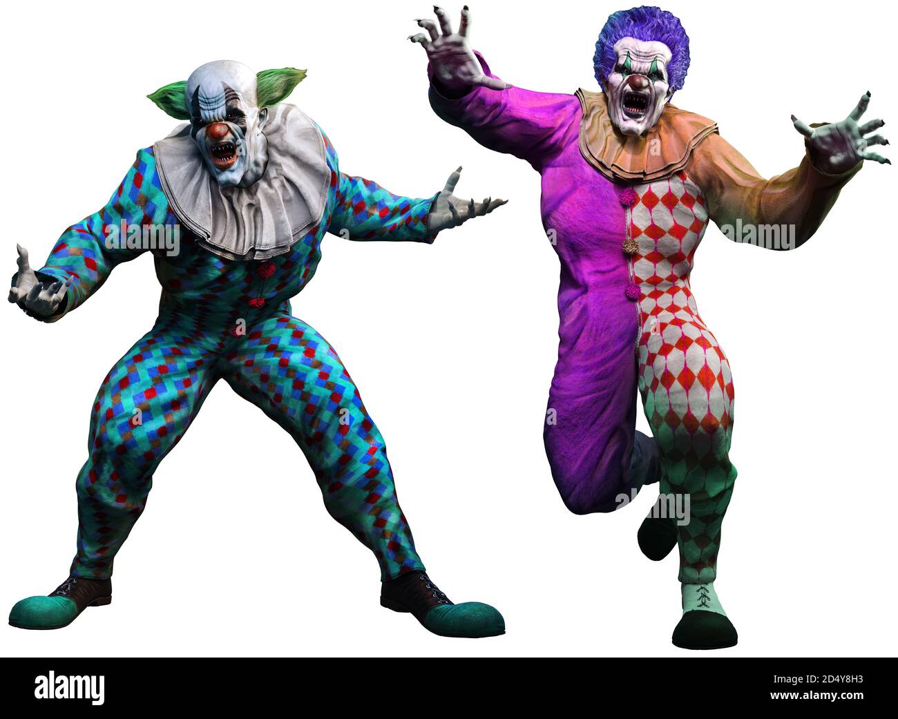 Killer Clowns 3D-Illustration Stockfoto