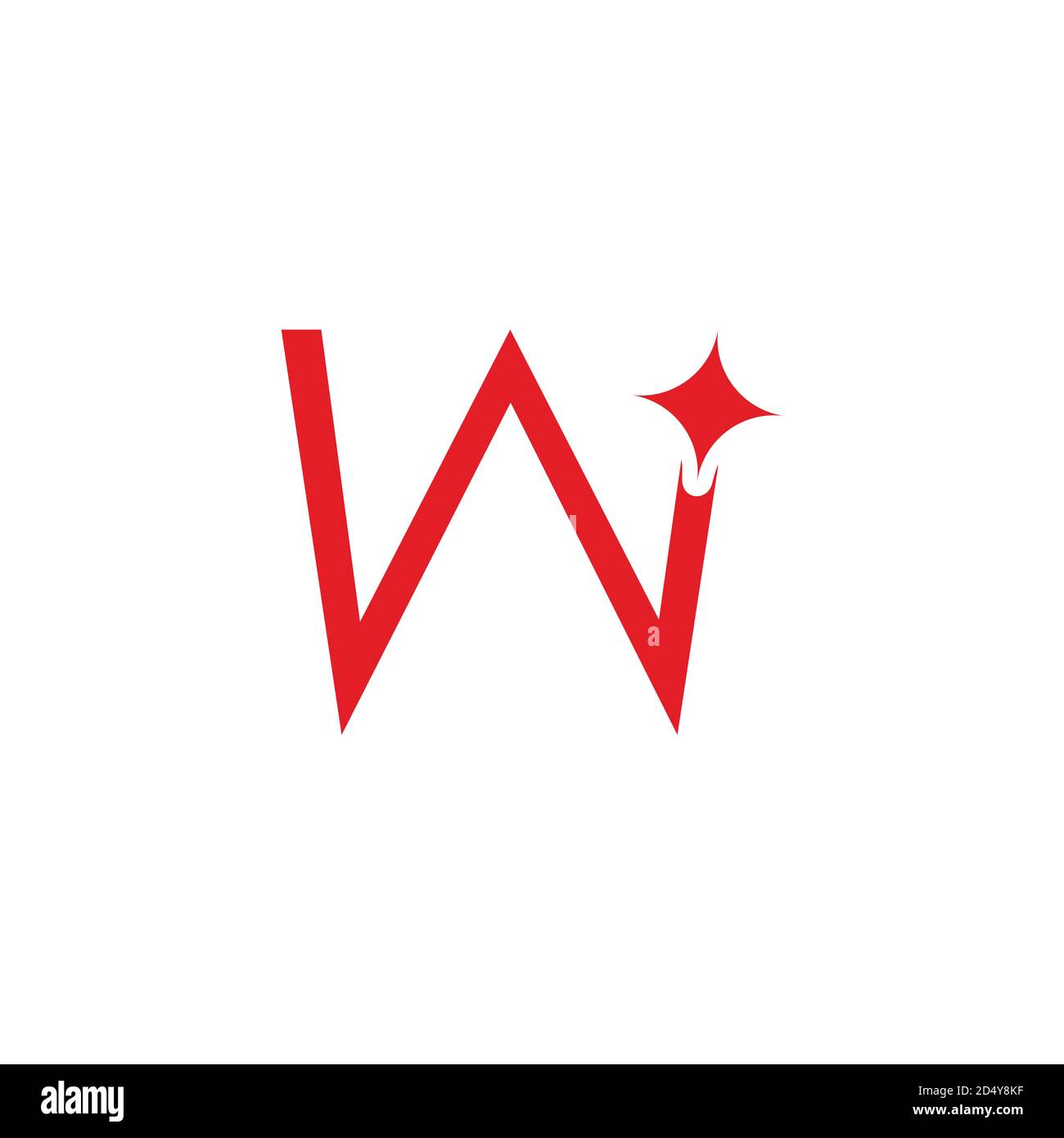 Einfacher Buchstabe w Bewegung Stern geometrische Linie Logo Vektor Stock Vektor