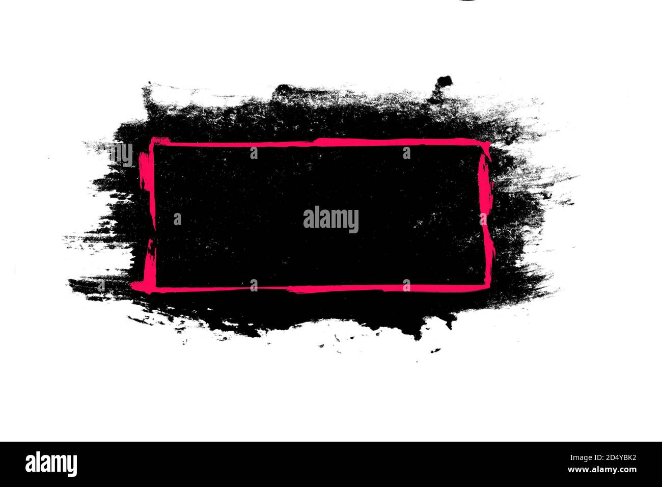 Schwarze Farbstriche isoliert auf weißem Hintergrund. Design Pinsel Stockfoto