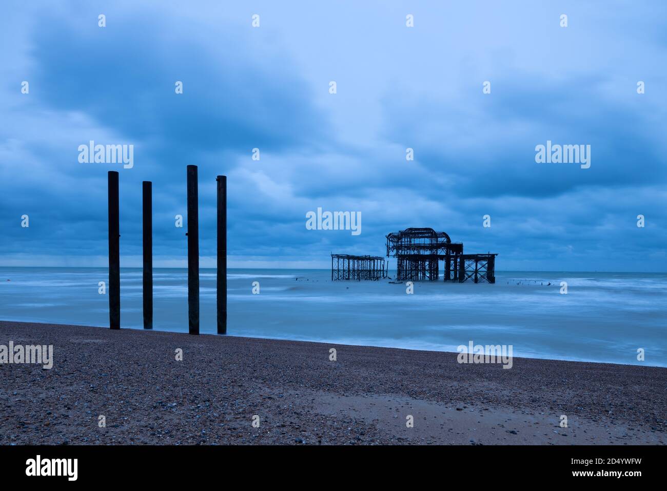Die Überreste von Brighton's West Pier. Brighton, East Sussex, Großbritannien Stockfoto