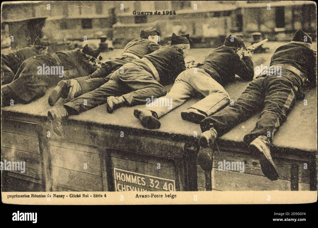 Avant Poste belge, tireurs isolés, soldats, Station - weltweit Stockfoto