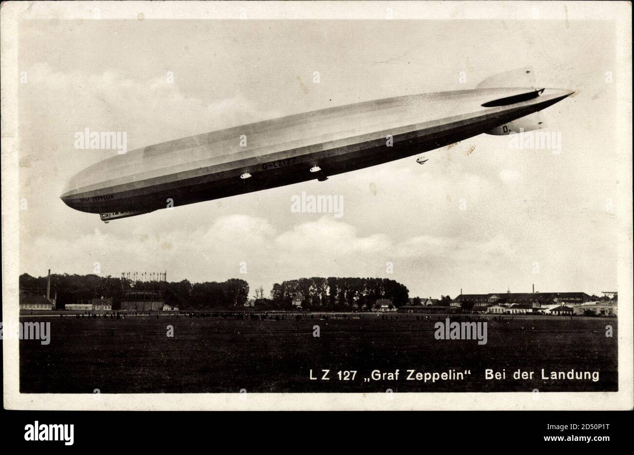 LZ 127, Luftschiff Graf Zeppelin bei der Landung weltweit im Einsatz Stockfoto