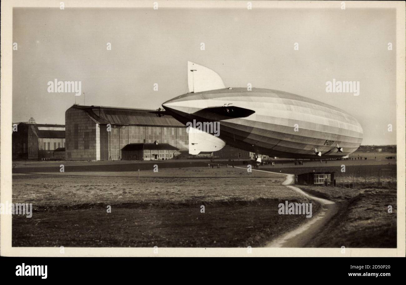 Graf Zeppelin in den Wind stellen, LZ 127, Starrluftschiff, Luftschiffhallen weltweit im Einsatz Stockfoto