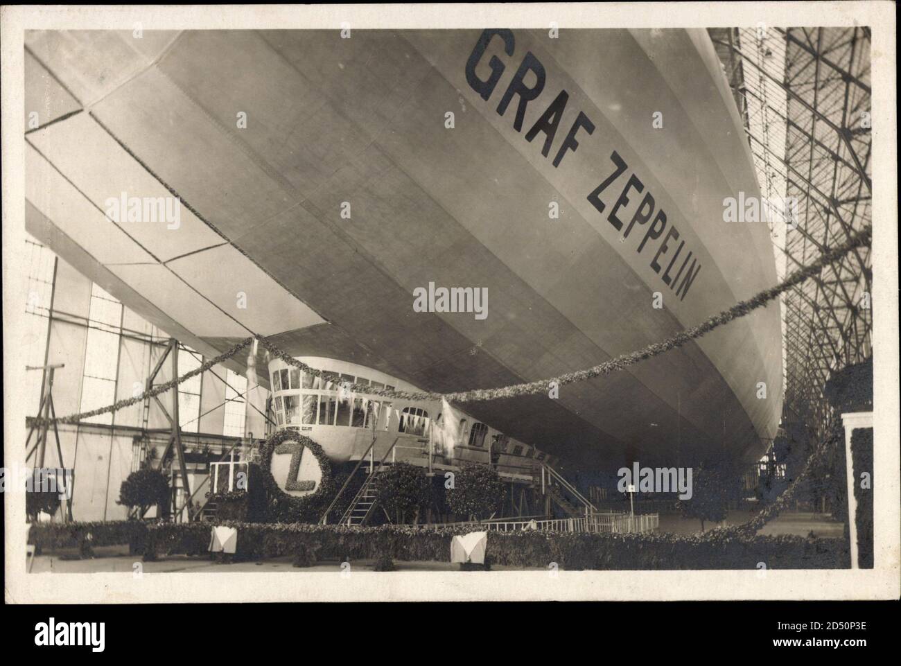Taufe des LZ 127 Graf Zeppelin, Luftschiff von außen Stockfoto