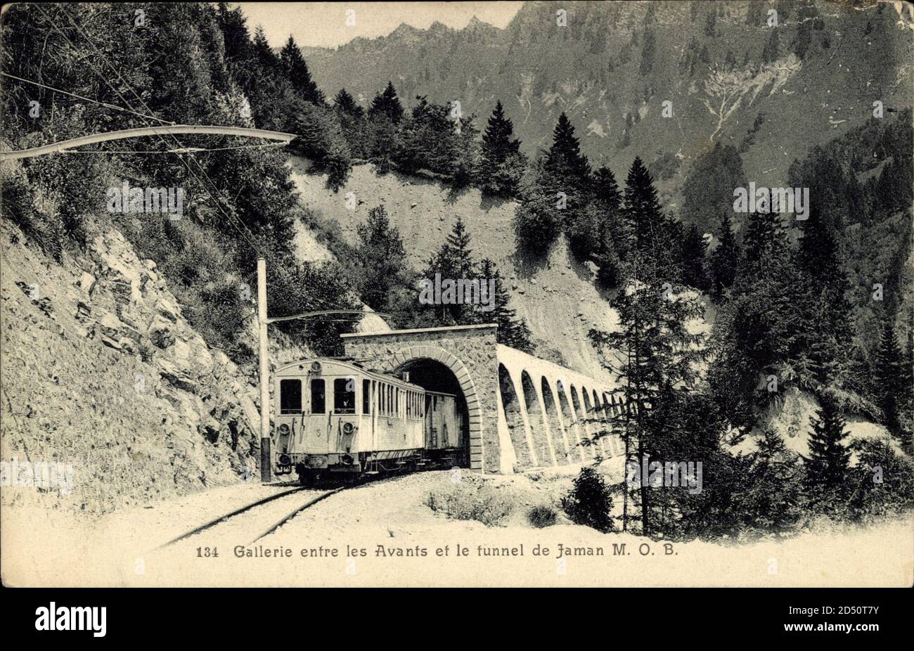 Gallerie entre les Avants et le Tunnel de Jaman, M.O.B. Weltweite Nutzung Stockfoto