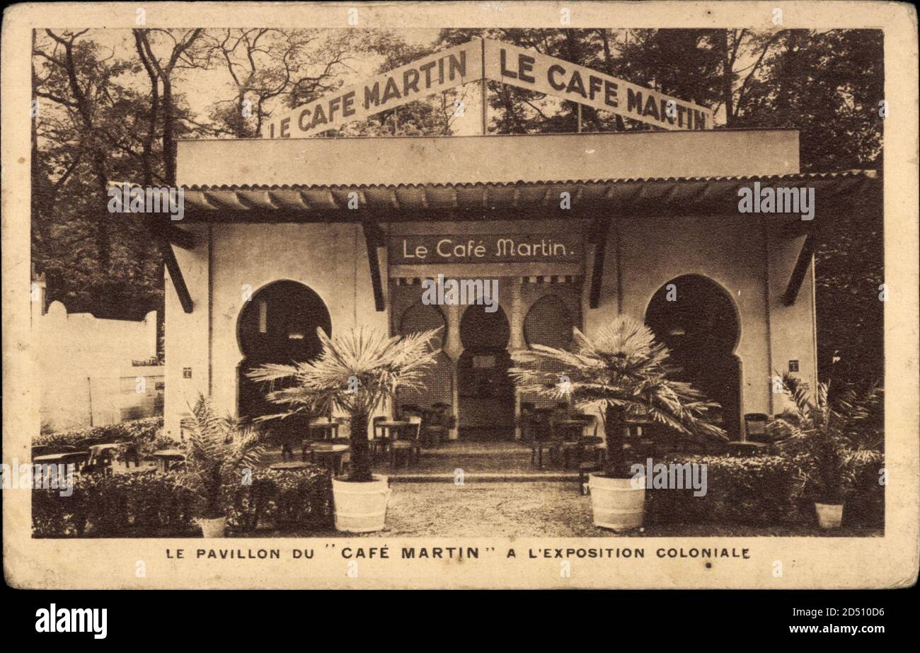 Paris, Le Pavillon du Café Martin, Exposition coloniale, Rue Joubert 34 - weltweite Nutzung Stockfoto
