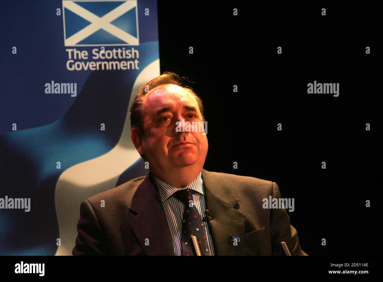 Erster Minister von Schottland Alex Salmond auf der Isle of Arran, Schottland, wo eine Konferenz abgehalten wurde, die das Nationale Gespräch auf dem Vorfeld der schottischen Unabhängigkeit Abstimmung genannt wurde Stockfoto