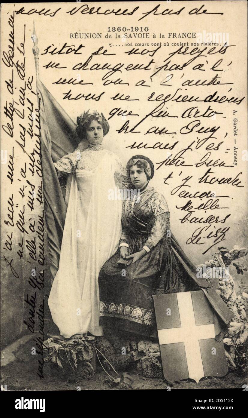 Réunion de la Savoie à la France, 1860 1910, Wappen, Patriotik – weltweite Nutzung Stockfoto