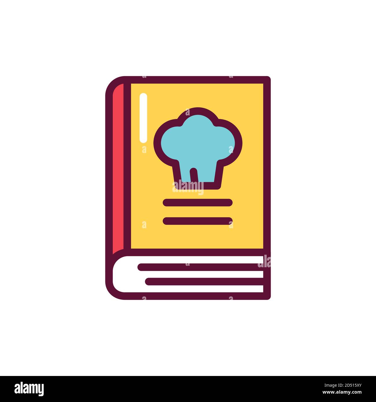 Kulinarisches Buch Farbe Linie Symbol. Vektorgrafik Stock Vektor