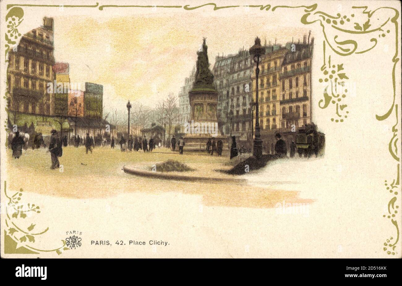Passepartout Paris, vue générale de la Place Clichy, Monument - weltweite Nutzung Stockfoto
