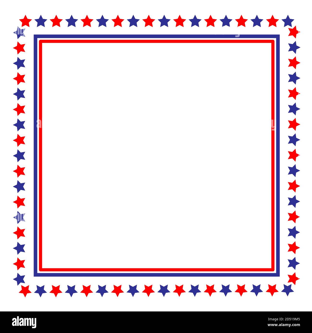 USA Flag Symbolik Rahmen mit leerem Raum für Ihren Text. Stock Vektor