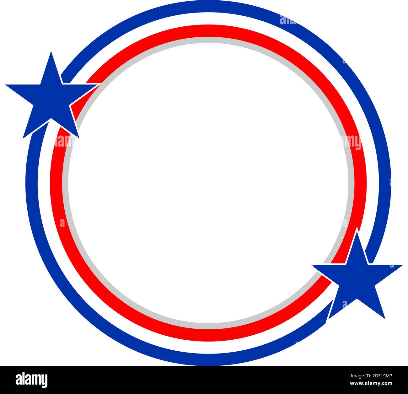 Abstrakter amerikanischer Fahnenrahmen mit transparentem Hintergrund und leerem Platz für Ihren Text. Stock Vektor