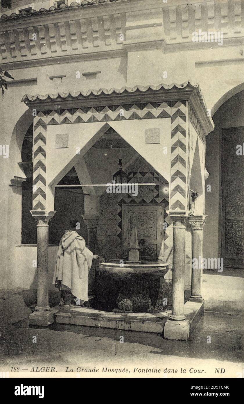 Algerien, La Grande Mosquée, Fontaine dans la Cour – weltweite Nutzung Stockfoto