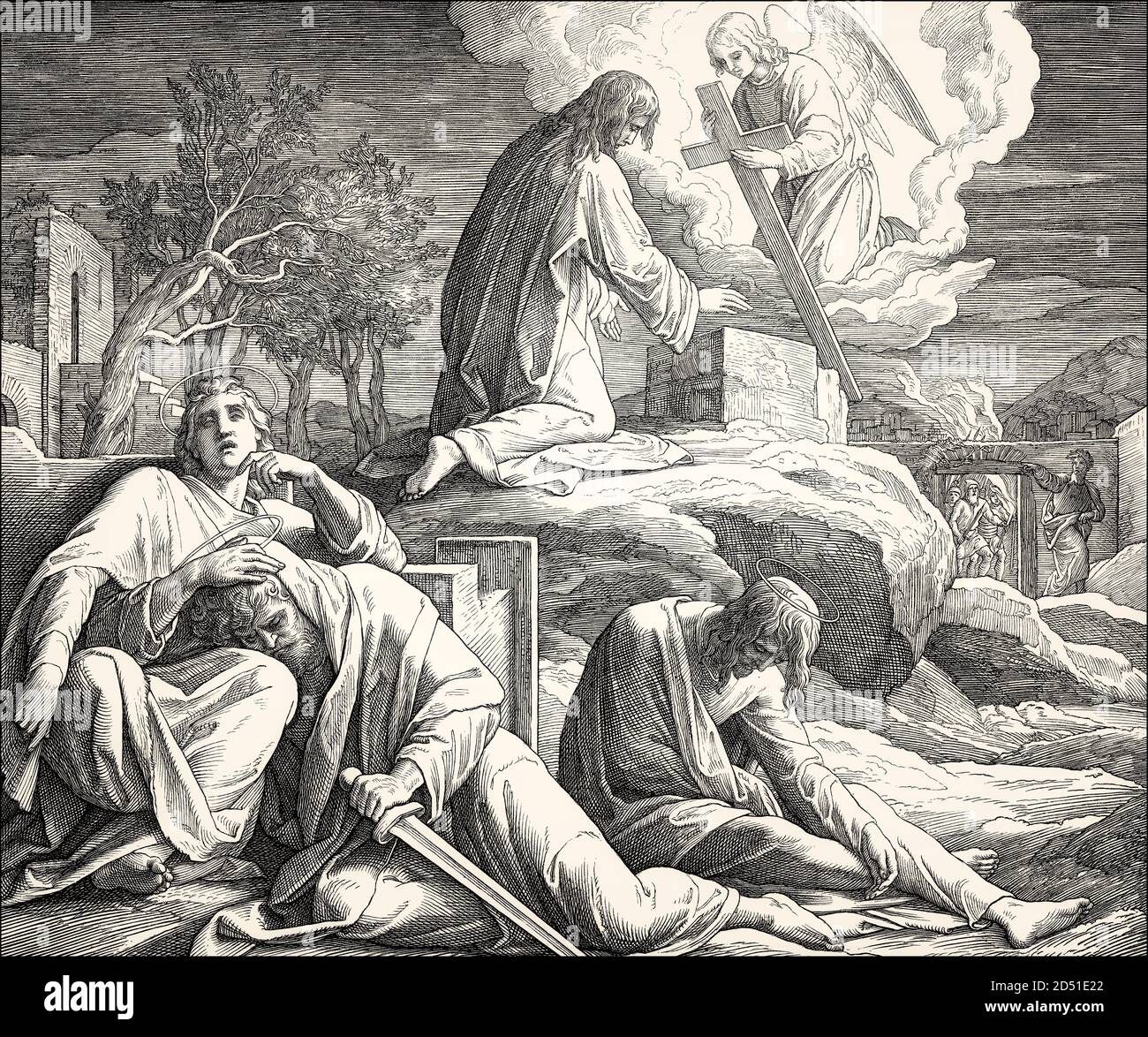 Die Qual im Garten Gethsemane, Neues Testament, von Julius Schnorr von Carolsfeld, 1860 Stockfoto