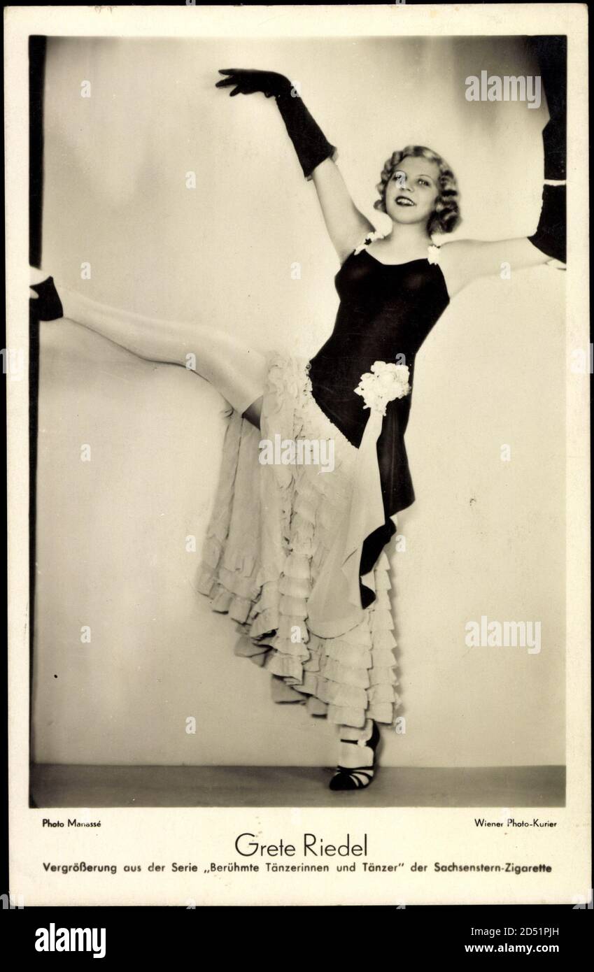 Tänzerin Grete Riedel, berühmte Tänzerinnen U Tänzer Stockfoto