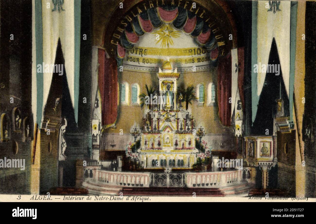 Alger, Interieur de Notre Dame d Afrique, Altar - weltweite Nutzung Stockfoto