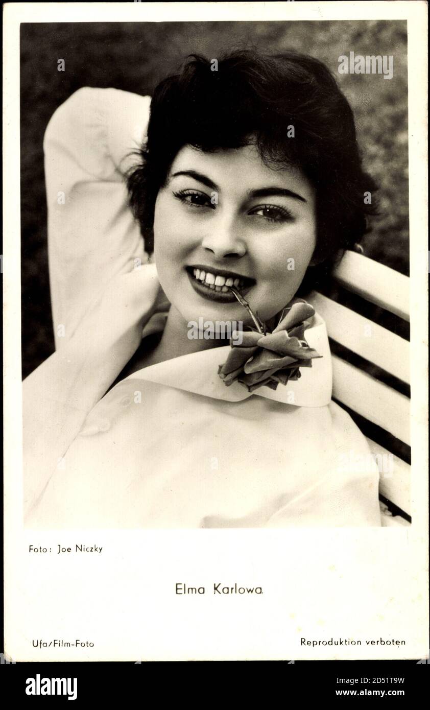 Schauspielerin Elma Karlowa, UFA Film, Rose im Mund Stockfoto
