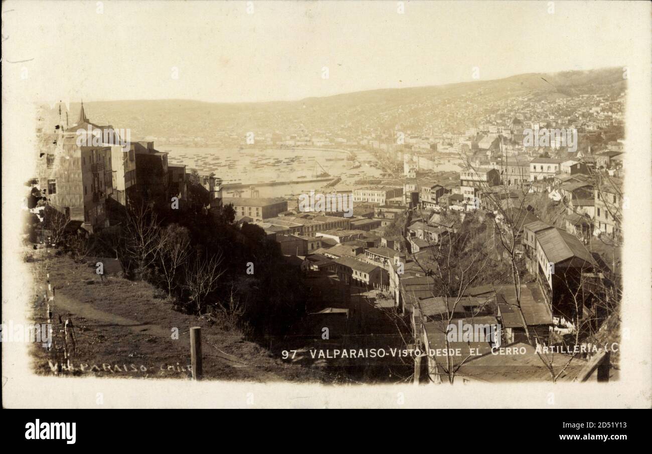 Valparaiso Chile, Visto desde el Cerro Artilleria - weltweite Nutzung Stockfoto