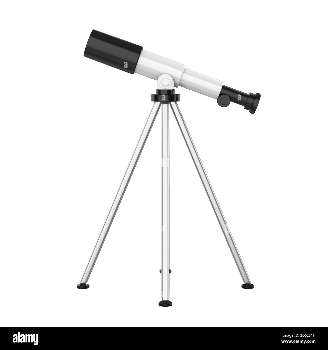 Astronomisches Teleskop Isoliert Stockfoto