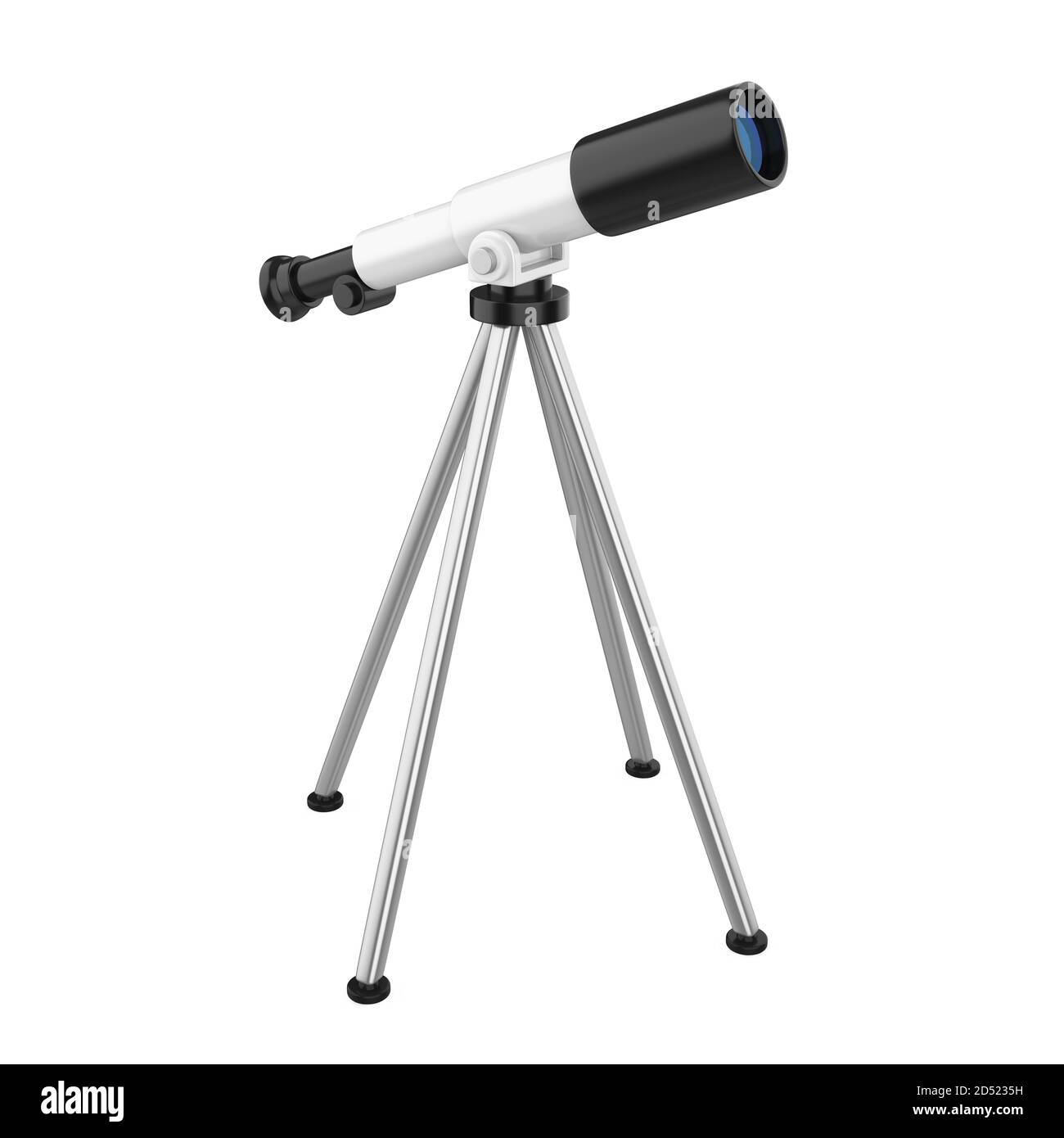 Astronomisches Teleskop Isoliert Stockfoto